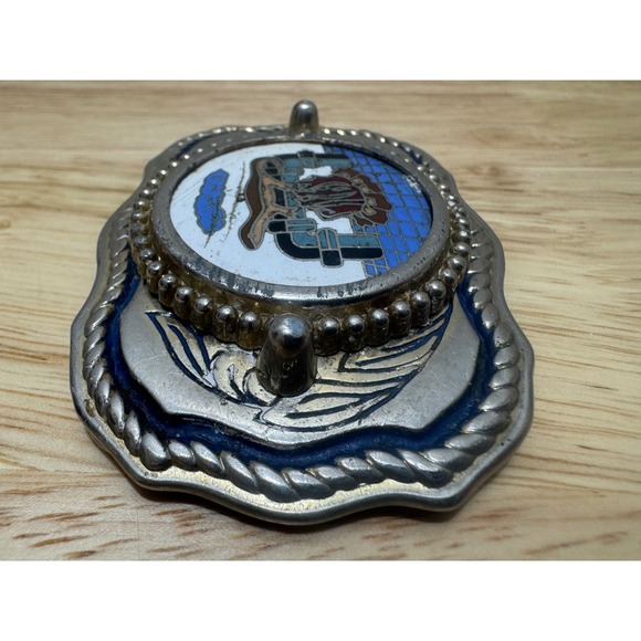 Vintage Native American Style Metal Belt Buckle Inlaid Design - Picture 10 of 16